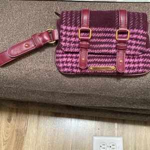 Juicy couture wool blend purple clutch bag